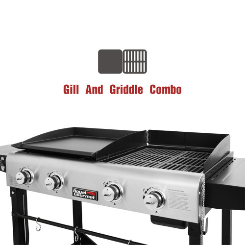 Royal Gourmet 4 Burner Flat Top Liquid Propane 48000 BTU Gas Grill